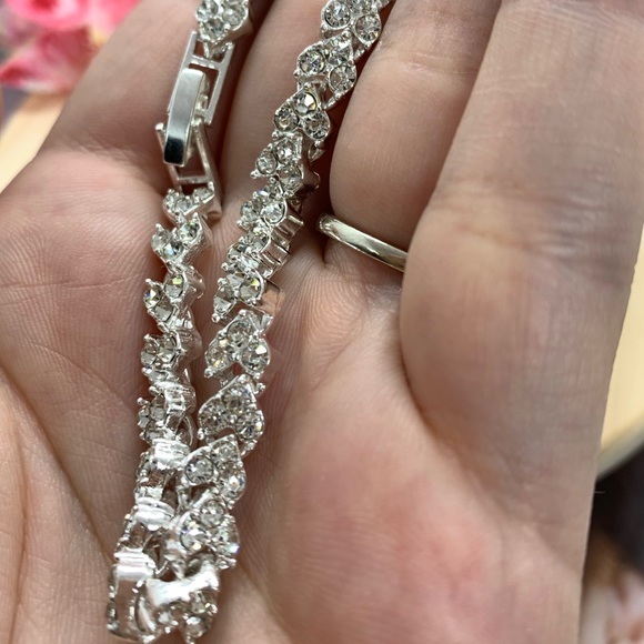 Silver Diamond Tennis Bracelet - Picture 2 of 7